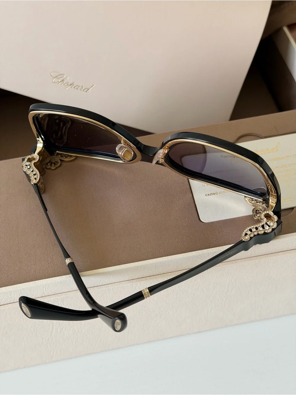 NEW Chopard Limited Edition SCH330S 0700 Sunglasses Gold Crystal Authentic